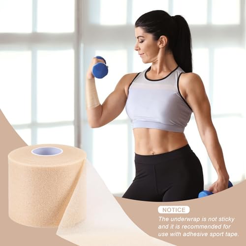 4 Pcs Pre Wrap Athletic Tape, Foam Underwrap Bandage Sports Tape, Wrists Elbow Knees Ankles Tape for Gymnastics Boxing Climbing