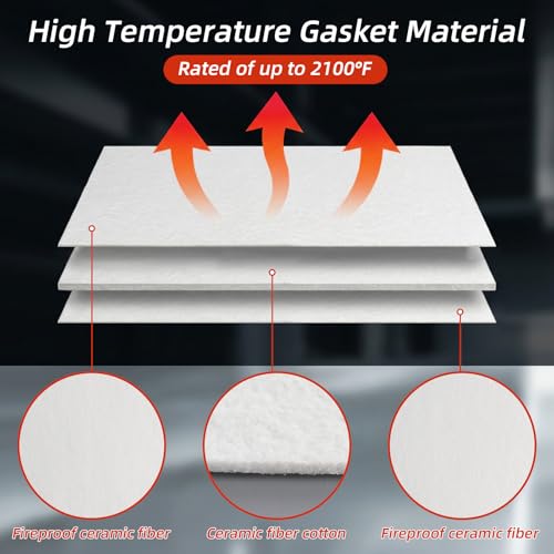 High-Temperature Ceramic Fiber Gasket Paper - 4 Sheets, 7x10 inches