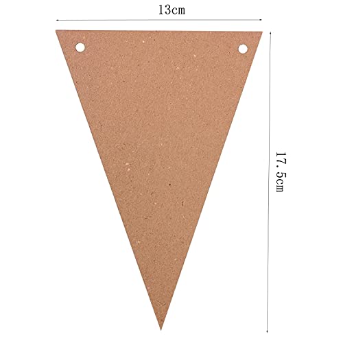 DIY Kraft Card Banner Set - 36 Triangular Flags for Party Decorations