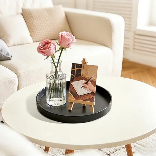 Blaucasa 9" Black Round Bathroom Vanity Tray - Versatile Decor & Organizer