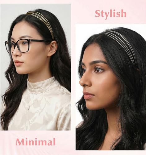 Metal Headbands 2-Pack - Thin Wire Minimalist Hair Accessories