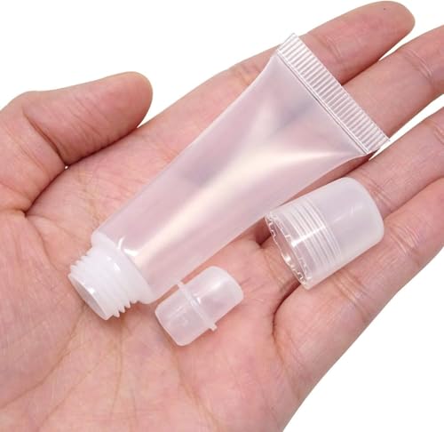 JIAKAI 10ml Refillable Empty Lip Gloss Squeeze Tubes - 10 Pack