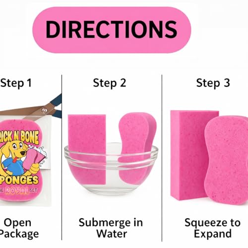 Brick N Bone Large Multi-Purpose Cleaning Sponges - Pink, 2 Pack