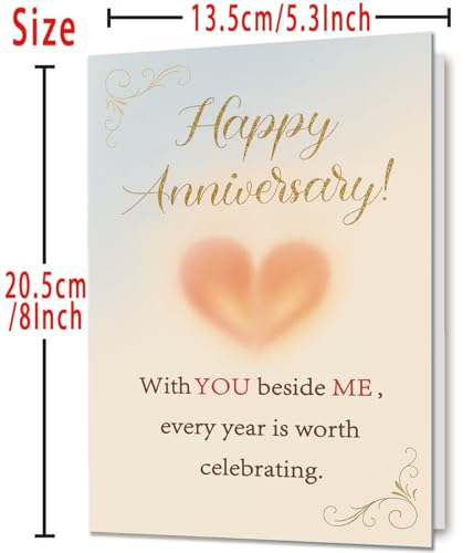 Happy Anniversary Card for Husband or Wife - Double-Sided Design