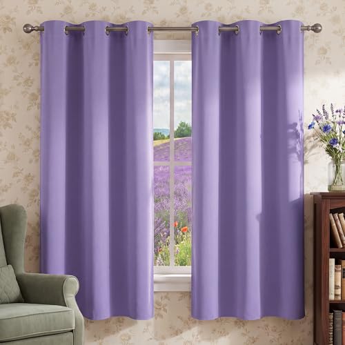 NICETOWN Lavender Purple Blackout Curtains - 42" x 63", Set of 2 Panels
