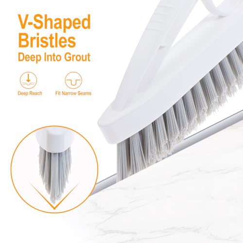 V-Shaped Grout Cleaner Brush Set for Tile, Shower & Kitchen - 3 Pack