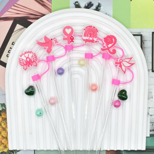 Pink Silicone Straw Covers for Stanley 30oz/40oz Cups - 6PCS