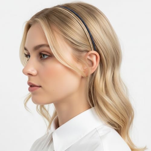 Xinjoduz 6-Piece 4mm Thin Skinny Headbands for Women Shiny Hair Bands