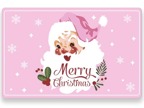 Christmas Paper Placemat Pink Santa Claus - 50 Sheets Holiday Table Decor
