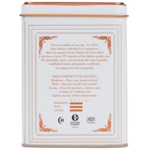 Harney & Sons Darjeeling Black Tea - 20 Pyramid Sachets in Decorative Tin
