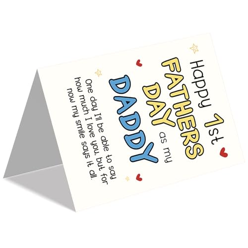 Happy First Father's Day Card for New Dads - 7x5 Eco-Friendly