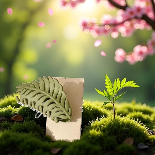 Green Leaf Hair Claw Clip 3.5 Inch Non-Slip Hair Jaw Clamp