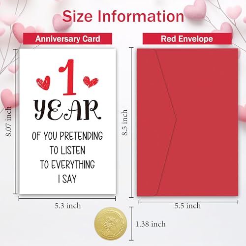Funny 1st Anniversary Card - Hilarious Message for Couples