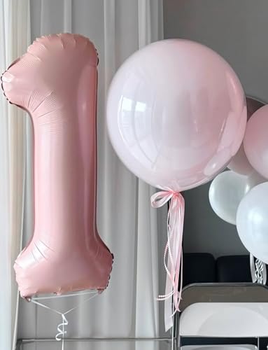 Pink Number 1 Foil Balloon 40 Inch Giant Light Pink Birthday Party Decoration