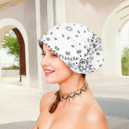 4 Pieces Soft Cotton Beanie Turban for Women, Chemo Head Scarf Hats, Elastic Hair Wraps, Cancer Headwear Covers
