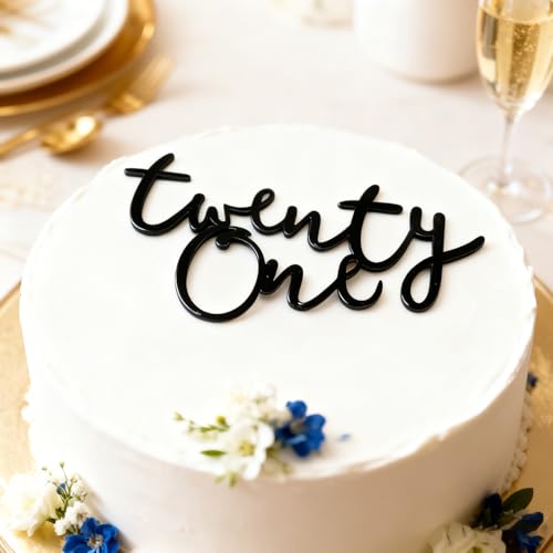 Elegant Acrylic Twenty One Cake Topper for 21st Celebrations