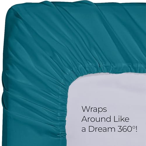 Queen Fitted Sheet - Ultra Soft Denim Blue, 15 Inch Deep Pocket