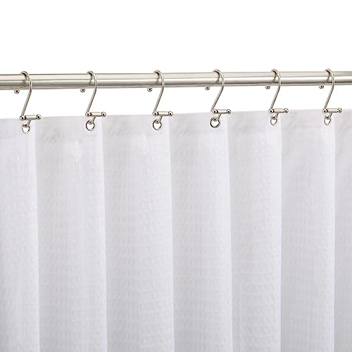EleCharm T-Shape Shower Curtain Hooks - Rustproof Nickel Hangers