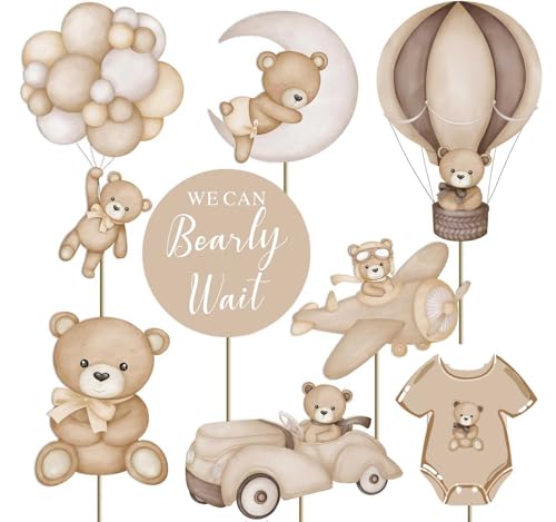16Pcs Bear Baby Shower Centerpieces for Cake Table Decorations