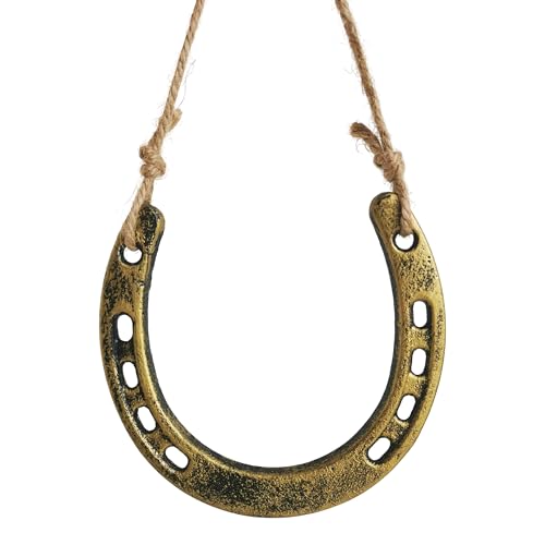 Cast Iron Horseshoe Wall Decor - Gold Rustic Good Luck Charm