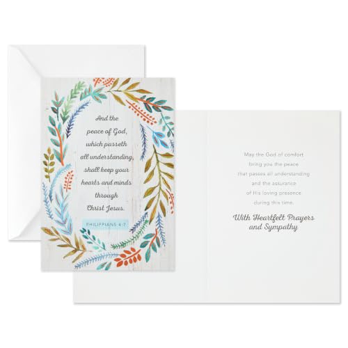 Hallmark Religious Sympathy Cards - 12-Pack with Floral Designs