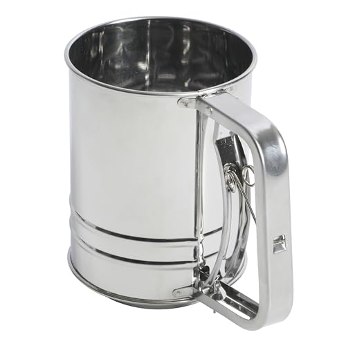Oster Helmsdale 2-Cup Stainless Steel Flour Sifter Pack of 6 - Baking Sieve with One-Hand Lever