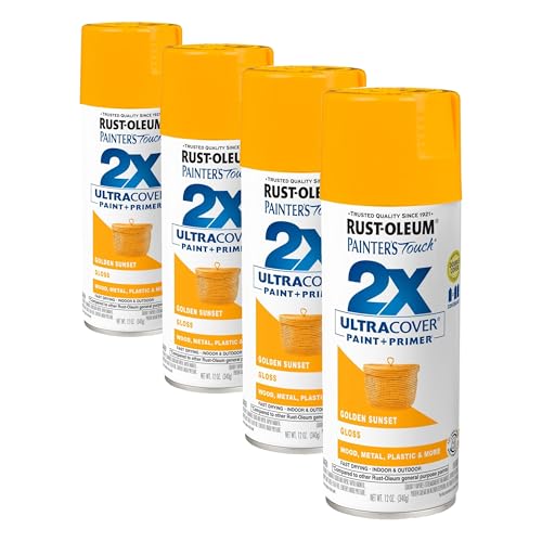 Rust-Oleum Painter's Touch 2X Gloss Golden Sunset Spray Paint, 12 oz (Pack of 4)