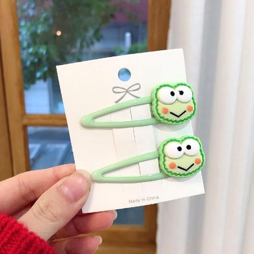 Green Geometric Frog Hair Clips 2Pcs Kawaii Cute Hair Accessories