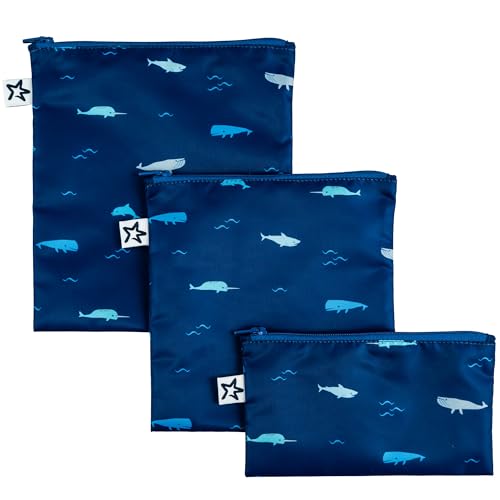 Tiny Twinkle Reusable Snack Bags for Kids - 3 Pack Eco-Friendly Pouches