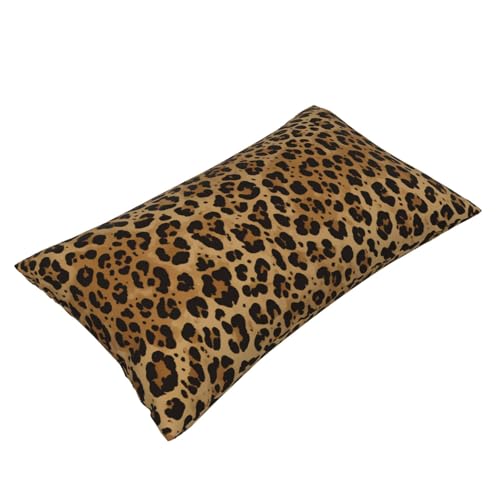 Leopard Print Throw Pillow Cover - 12x20 Inch Polyester Cushion Case