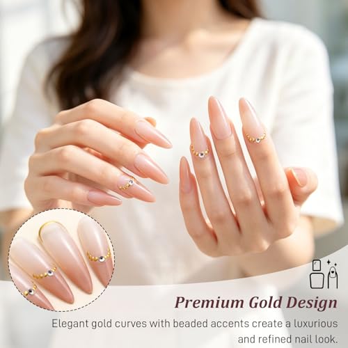 5D Embossed French Nail Stickers Gold Line Wave Curve Decals 4 Sheets