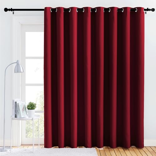 NICETOWN Burgundy Blackout Curtain Panel - 120x102 Inches, Energy Saving Thermal Insulation
