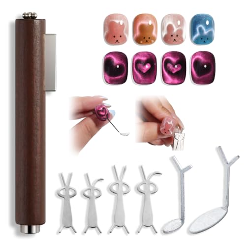 FSpronail 7-Piece Cat Eye Nail Magnet Tool Set with Wooden Handle
