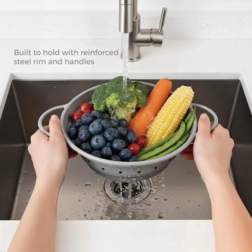 VitarayX 2-Quart Slate Gray Silicone Collapsible Colander