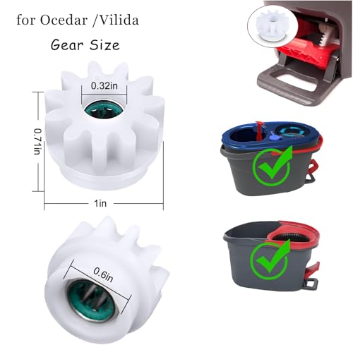 Stainless Steel Spin Mop Bucket Gear Replacement Kit for O-Cedar & Compatible Brands