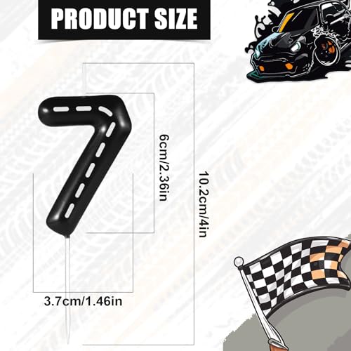 Racing Car Birthday Number Candle - Theme Party Decor (Number 7)