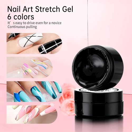 Finger Secret White Spider Nail Gel Kit - 20g Elastic Drawing Line Paint with Brush