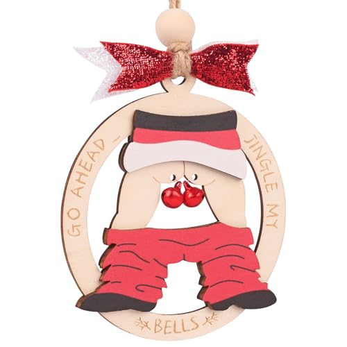 Funny 3D Wooden Jingle Bell Christmas Ornament - Gag Gift 2025