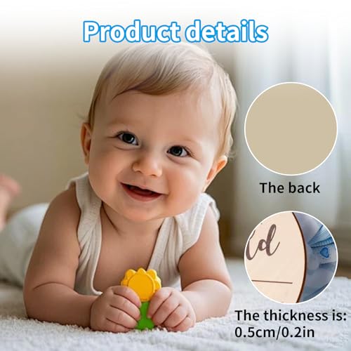 Wooden Baby Announcement Sign - Hello World Birth Board, 5.91x5.12 Inch