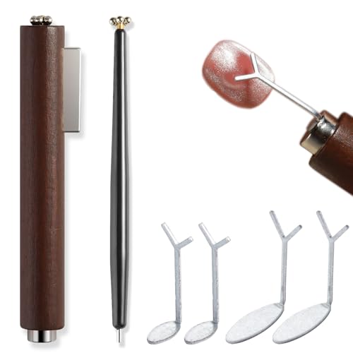 Cat Eye Nail Magnet Tool Set, 6-Piece Magnetic Pen and Heart Design Clips
