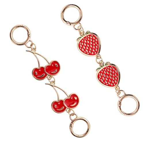 Gold Purse Strap Extender Chain with Cherry Charm - 2 Pcs