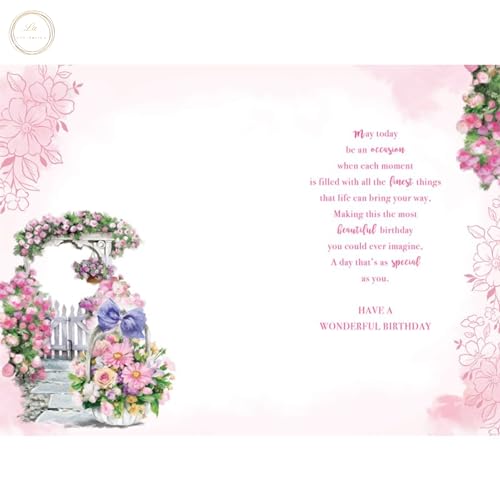 LA Lila-Amora Floral Happy Birthday Card For Mum