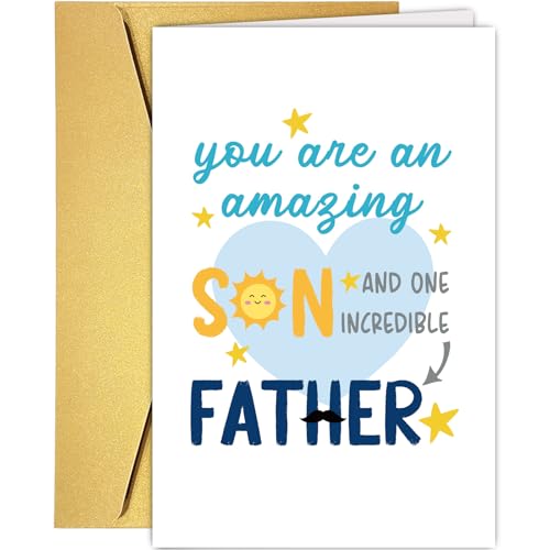 Father's Day Card for Son - Warm Message, 8x5.3 inches