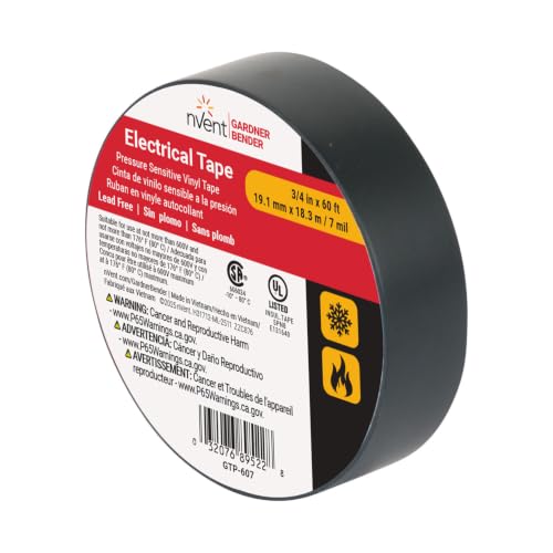Gardner Bender Electrical Tape, ¾ in. x 60 ft, Flame Retardant