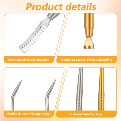 Molain 3PCS 2-in-1 Stainless Steel Lash Lift Tool Kit Eyelash Separator Comb
