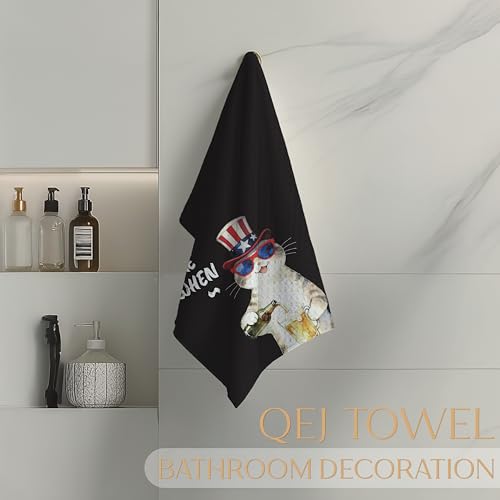 Patriotic Cat Kitchen Dish Towels 16x24 Inch - Funny Cat Lover Gifts