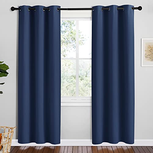 NICETOWN Navy Blackout Curtains 42"W x 78"L - 2 Panels