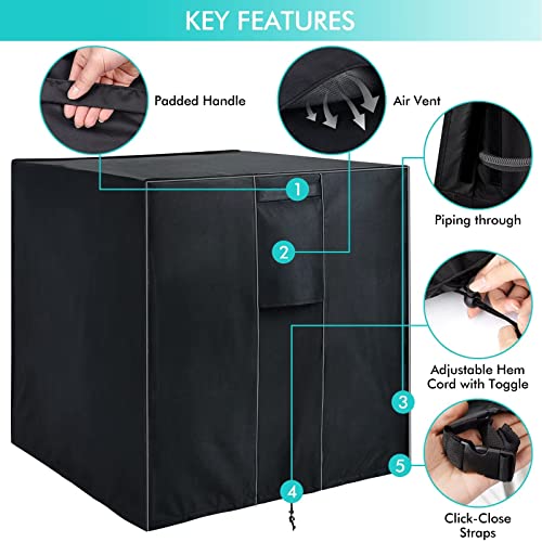WLEAFJ Heavy Duty Air Conditioner Cover 24x24x30 inches - Waterproof Outdoor Protection