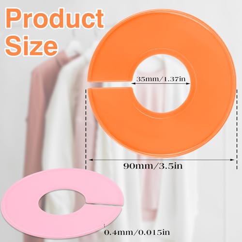 Giantree 10-Piece Round Closet Dividers for Hanging Clothes, Multi-Color