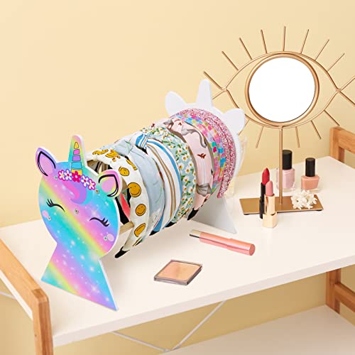 Rainbow Headband Holder Organizer for Girls - Unicorn Design